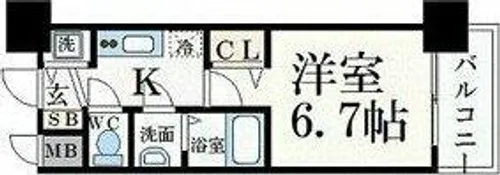 プレサンス丸の内流雅【7階】の間取り