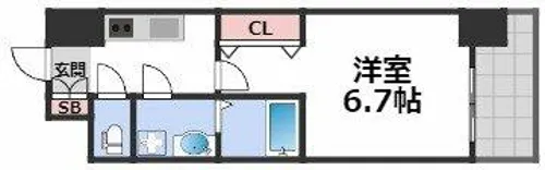 Quintet NAMBA【14階】の間取り