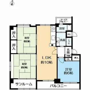 山御影マンションD棟【5階】の間取り