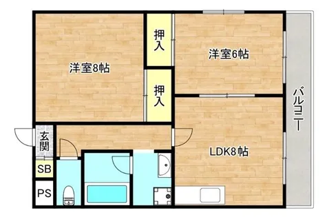サンハイツ高井田【1階】の間取り