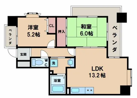 シエル・ピュール田辺【5階】の間取り