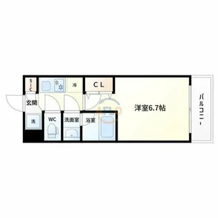 レジディア新大阪【13階】の間取り
