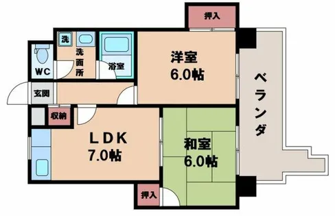 パールタウン鶴ケ丘【5階】の間取り