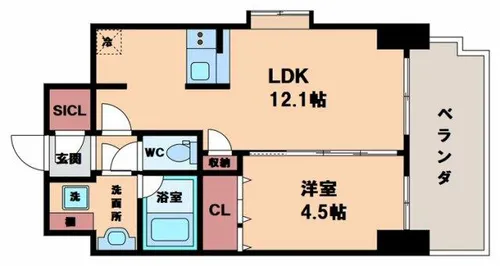 スプランディッド阿倍野【9階】の間取り