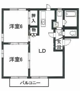 ハイツ熊谷【1階】の間取り