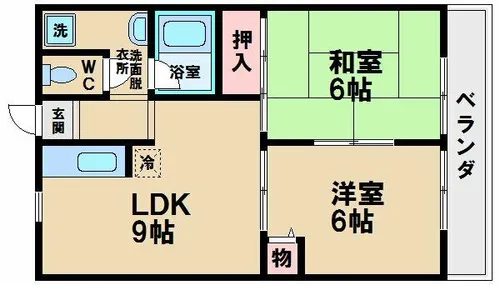 レジデンステンヨー【2階】の間取り