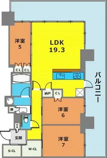 ベイシティタワーズ神戸WEST【2501号室】の間取り