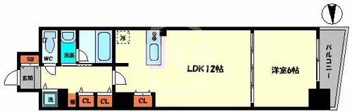 ルラーシェ難波【7階】の間取り