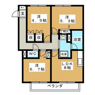 アーバンハイツ八事八幡山【2階】の間取り