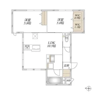 HEBEL MAISON 南武庫之荘【1階】の間取り