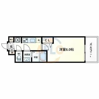 プレサンス四天王寺前夕陽ヶ丘ヴィリード【5階】の間取り