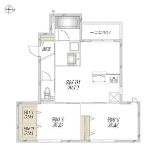 HEBEL MAISON 南武庫之荘【2階】の間取り