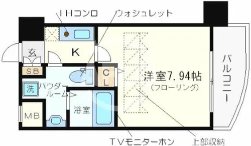 セレニテ難波西【7階】の間取り