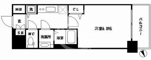 プレサンス立売堀パークシティ【6階】の間取り