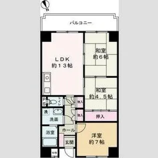 アルコ・ラ・カーサ佃町Ⅱ【7階】の間取り