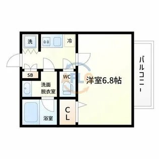 マメゾン阿倍野【1階】の間取り