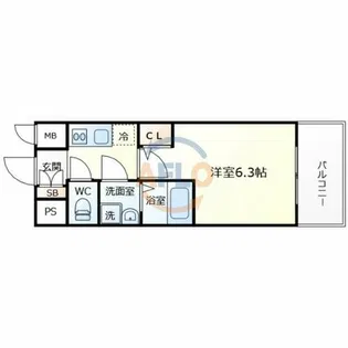 エスリード長居公園PARK AVENUE【8階】の間取り