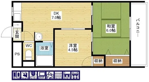 オリンピヤコープ【4階】の間取り