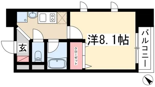 ベルファース川原通【0501号室】の間取り