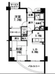サンヴァレンティア【604号室】の間取り