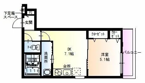 フジパレス喜連西Ⅱ番館【2階】の間取り