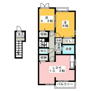 フラワー御園【2階】の間取り