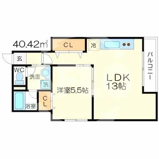 K-CRAFT UMEDA161【2階】の間取り