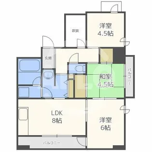 トータス西天満【6階】の間取り