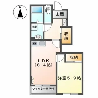 クレシア【1階】の間取り