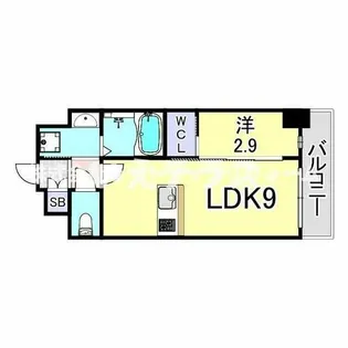スワンズシティ神戸湊川Ⅱ【14階】の間取り