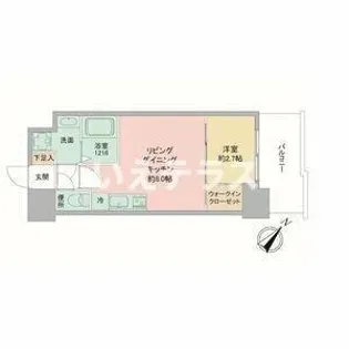 プレリスNEO神戸湊川公園ヴェルト【7階】の間取り