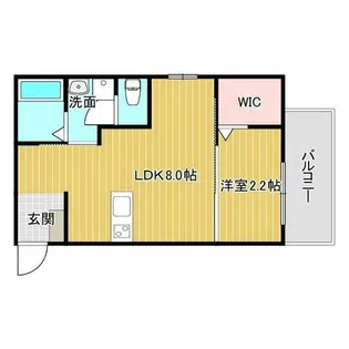 リアコート千里丘Ⅱ NORTH【3階】の間取り