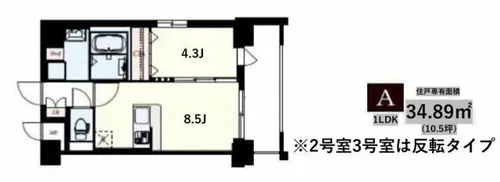 Flusso d’aria博多駅前【4階】の間取り