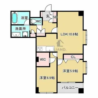 プライマル福岡平尾【104号室】の間取り