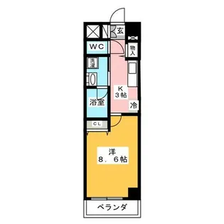 ニューシティアパートメンツ円上町【3階】の間取り