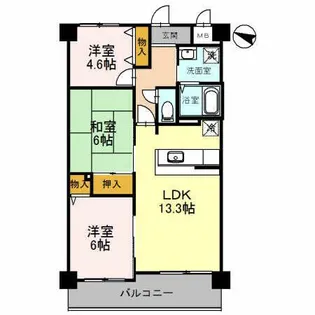 フローラ南館【4階】の間取り