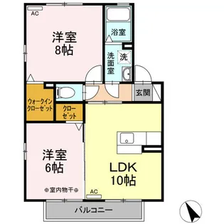 カーサリベルテ A【2階】の間取り
