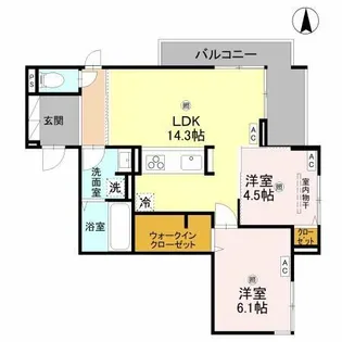 ウエスタンハイツ19【2階】の間取り