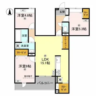 ウエスタンハイツ19【2階】の間取り
