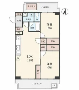 荘苑南伏見【4階】の間取り