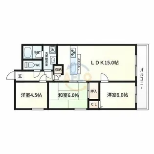 フローラーなかじま【8階】の間取り