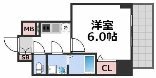 エスリード大阪城テラス【2階】の間取り