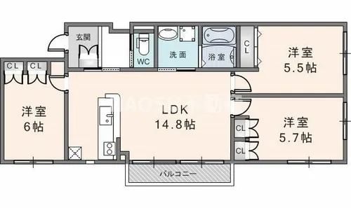 Casa Canele【2階】の間取り