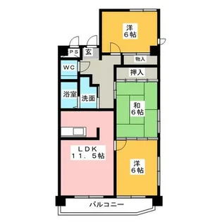 エドワール植田南【3階】の間取り