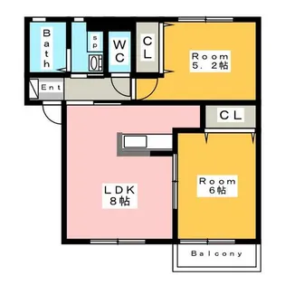 サンビレッヂさくら A【2階】の間取り
