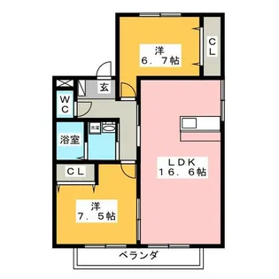 メゾン御林【1階】の間取り