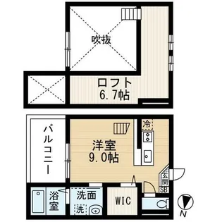 エスポワールTOBESHITA【2階】の間取り