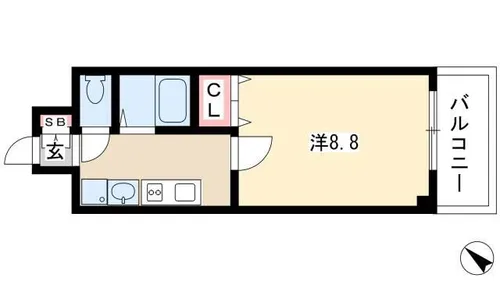パルティール覚王山【205号室】の間取り