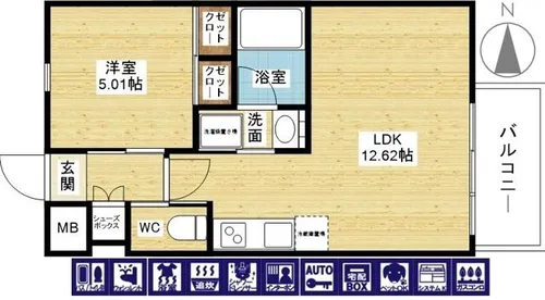 プレジオ三国EURO【202号室】の間取り