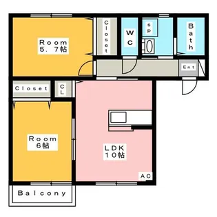 K’s HOUSE A (ケーズハウス)【2階】の間取り